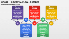 Stylish Horizontal Flow - 5 Stages PPT Slide 1
