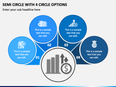 Semi Circle with 4 Circle Options PPT Slide 2