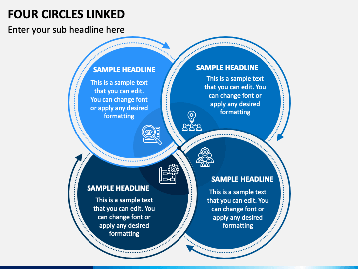 Four Circles Linked PPT Slide 1