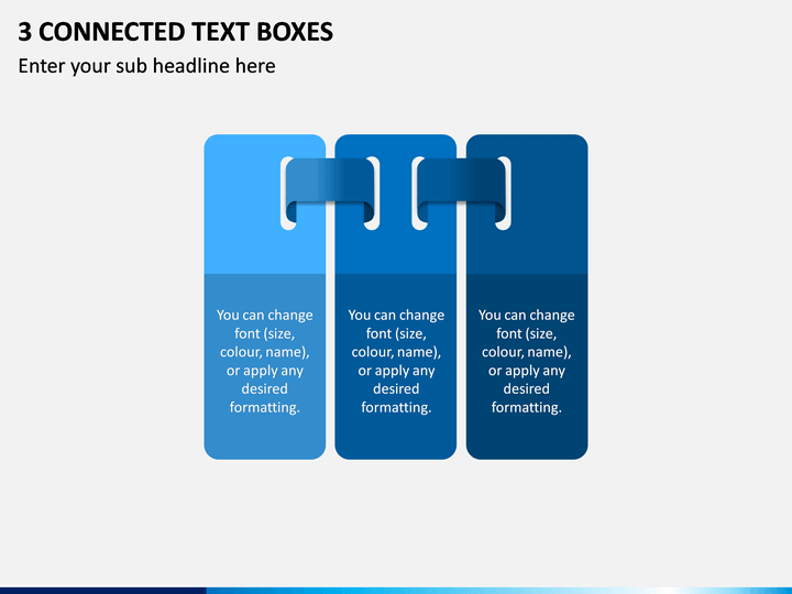 3 Connected Text Boxes PPT Slide 1