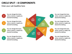 Circle Split – 8 Components PPT Slide 2