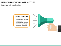 Hand With Loudspeaker - Style 2 PPT Slide 2