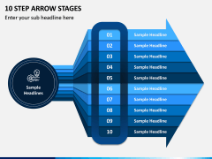10 Step Arrow Stages PPT Slide 1