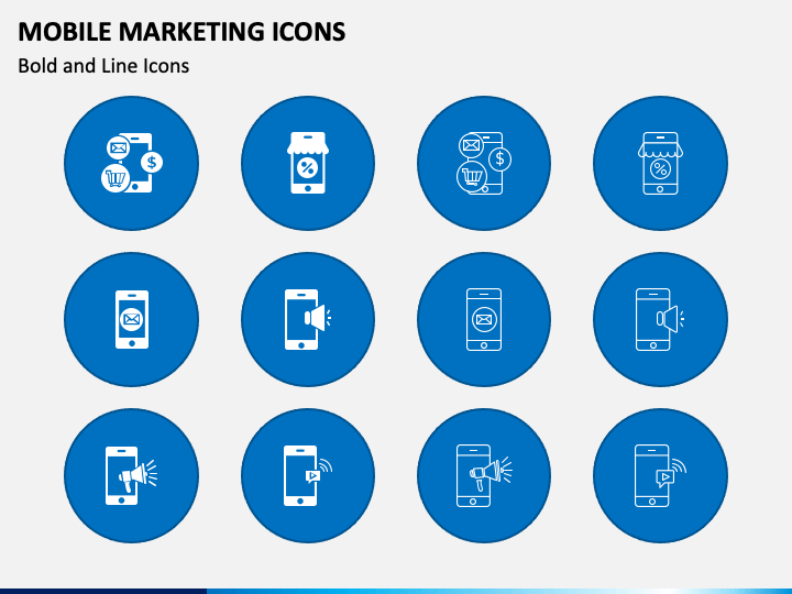 Mobile Marketing Icons PPT Slide 1