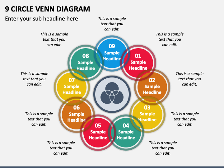 9 Circle Venn Diagram PPT Slide 1
