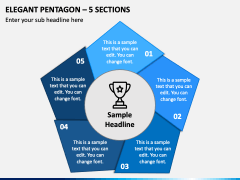 Elegant Pentagon - 5 Sections PPT Slide 2