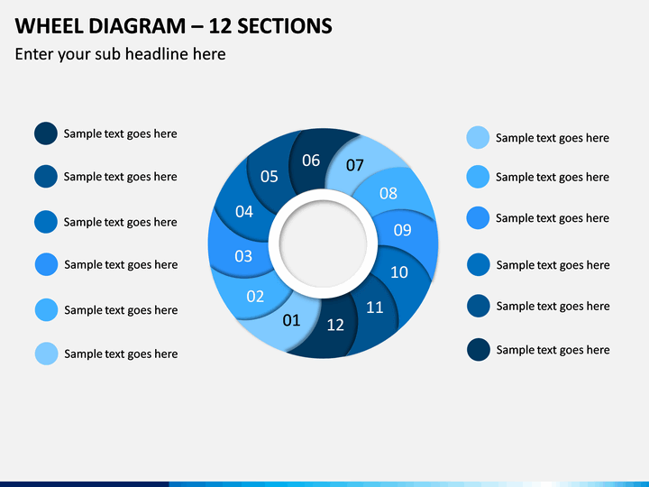 Wheel Diagram – 12 Sections PPT Slide 1