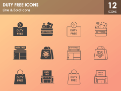 Duty Free Icons PPT Slide 1