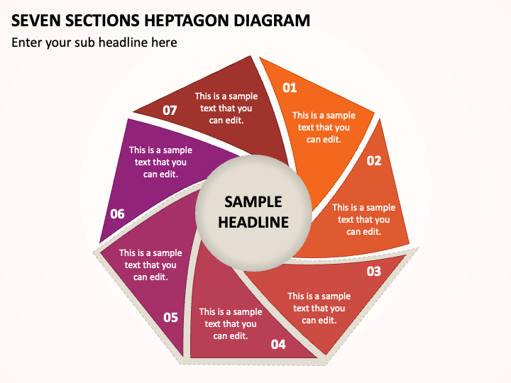 Seven Sections Heptagon Diagram PPT Slide 1