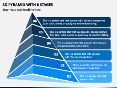 3D Pyramid with 6 Stages PPT Slide 2