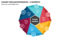 Elegant Circular Infographic - 6 Segments PPT Slide 1