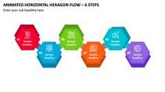 Animated Horizontal Hexagon Flow - 6 Steps PPT Slide 1