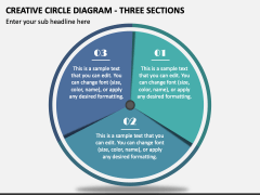 Creative Circle Diagram - Three Sections PPT Slide 1