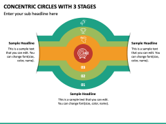 Concentric Circles With 3 Stages PPT Slide 2