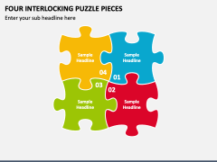 Four Interlocking Puzzle Pieces PPT Slide 1