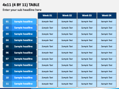 4 by 11 Table PPT Slide 2