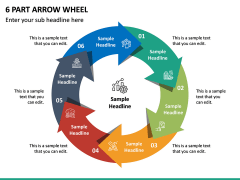 6 Part Arrow Wheel PPT Slide 2