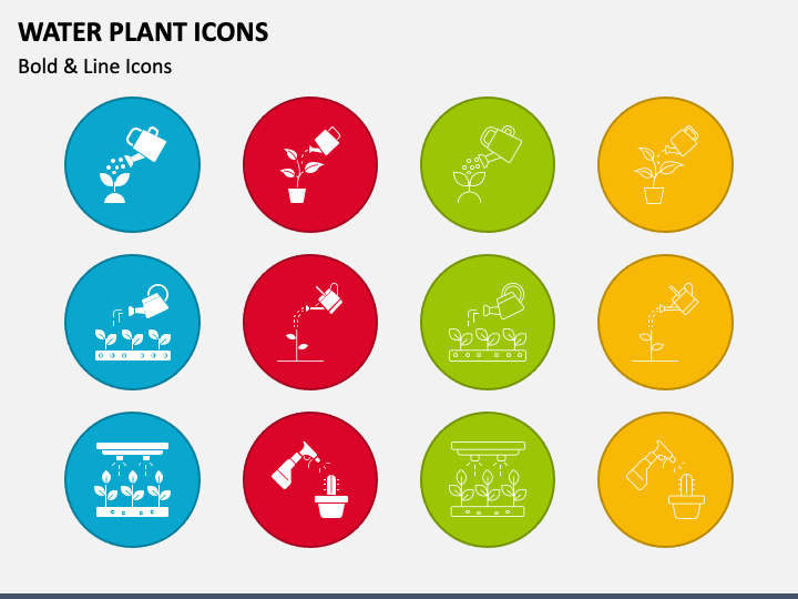 Water Plant Icons PPT Slide 1