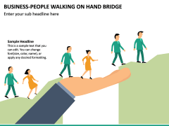 Business-People Walking On Hand Bridge PPT Slide 2