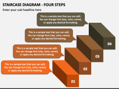Staircase Diagram - Four Steps PPT Slide 1