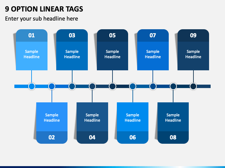 9 Option Linear Tags PPT Slide 1