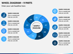 Wheel Diagram – 9 Parts PPT Slide 1