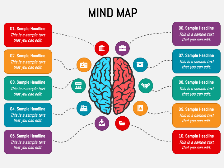 Mind Map Infographic PowerPoint Template and Google Slides Theme