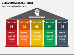 5 Column Message House PPT Slide 2
