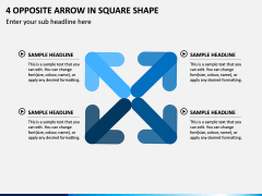 4 Opposite Arrow in Square Shape PPT Slide 1