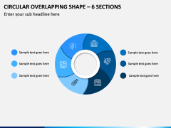 Circular Overlapping Shape – 6 Sections PPT Slide 1