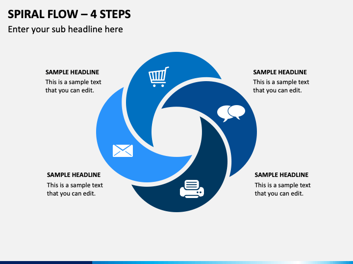 Spiral Flow 4 Steps PPT Slide 1