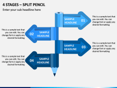 4 Stages - Split Pencil PPT Slide 1