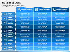 3 by 9 Table PPT Slide 2