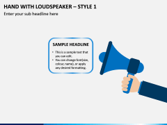 Hand With Loudspeaker - Style 1 PPT Slide 1