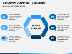 Hexagon Infographics – 6 Elements PPT Slide 1
