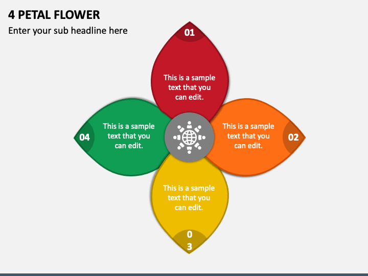 4 Petal Flower PowerPoint Template and Google Slides Theme