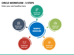 Circle Workflow 5 Steps PPT Slide 2