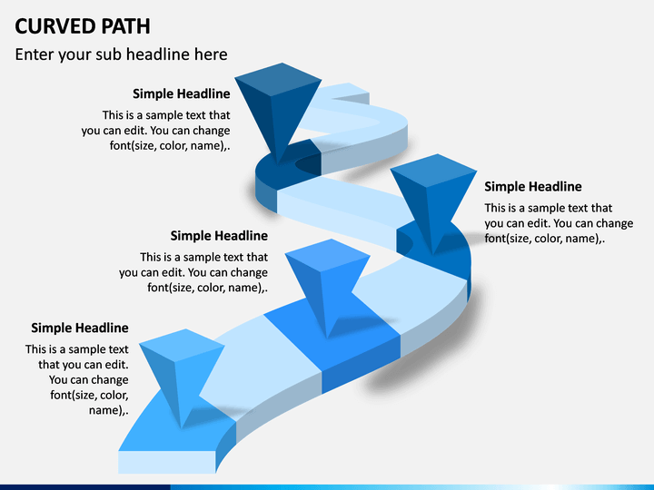 Curved Path PowerPoint Template SketchBubble