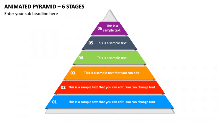Animated Pyramid - 6 Stages PPT Slide 1