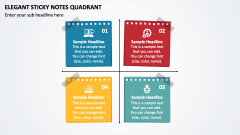 Elegant Sticky Notes Quadrant PPT Slide 1