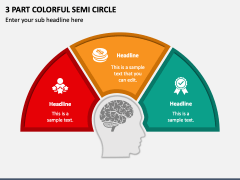 3 Part Colorful Semi Circle PPT Slide 1