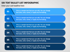 Six Text Bullet List Infographic PPT Slide 1