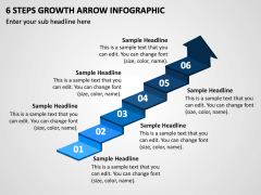 6 Steps Growth Arrow Infographic PPT Slide 1