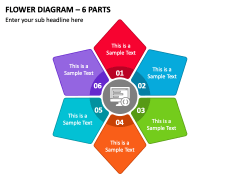 Flower Diagram - 6 Parts PPT Slide 2