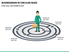 Businessman In Circular Maze PPT Slide 2