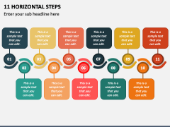 11 Horizontal Steps PPT Slide 2