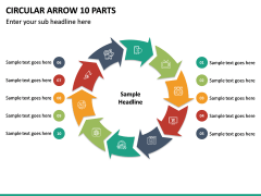 Circular Arrow 10 Parts PPT Slide 2