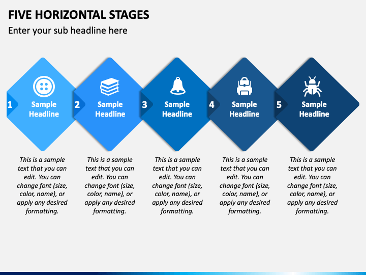 Five Horizontal Stages PPT Slide 1
