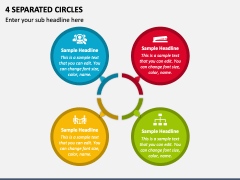 4 Separated Circles PPT Slide 1