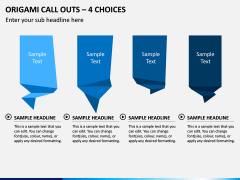 Origami Call Outs – 4 Choices PPT Slide 1
